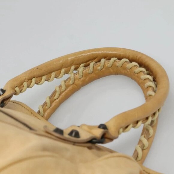 BALENCIAGA The Sunday Hand Bag Leather Beige Auth 132424 - Picture 9 of 16